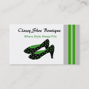 Carte De Visite Boutique de chaussures élégantes - Noir et vert