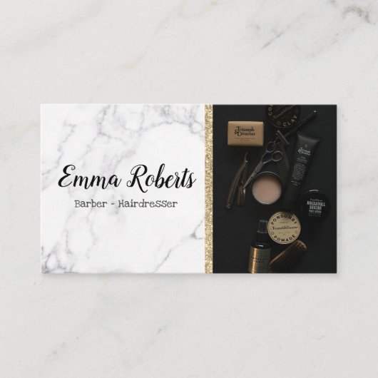 Carte De Visite Boutique de cheveux ciseaux Coiffeuse Salon Barbie (Devant)