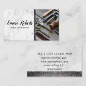 Carte De Visite Boutique de cheveux ciseaux Coiffeuse Salon Barbie (Devant / Derrière)