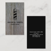 Carte De Visite Boutique de coiffure en bois rustique simple et mo (Devant / Derrière)