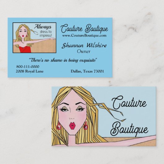 Carte De Visite Boutique de couture (Devant / Derrière)