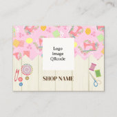 Carte De Visite Boutique de couture rose (Devant)