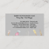 Carte De Visite Boutique de Cupcake Gray Bakery Cake Maker (Dos)
