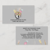Carte De Visite Boutique de Cupcake Gray Bakery Cake Maker (Devant / Derrière)