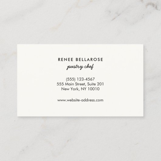 Carte De Visite Boutique De Cute Cake Baker Bake (Dos)