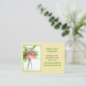 Carte De Visite Boutique de fleurs botaniques jaunes (Debout devant)