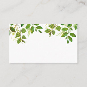 Carte De Visite Boutique de fleurs   Message de feuillage blanc fl