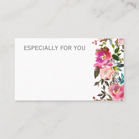 Carte De Visite Boutique de fleurs | Message du fleuriste Bouquet (Devant)