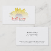 Carte De Visite Boutique de fleurs | Tournesol (Devant / Derrière)
