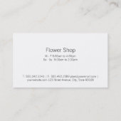 Carte De Visite Boutique de fleurs | Tournesol (Dos)