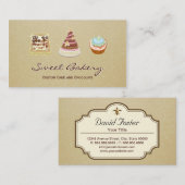 Carte De Visite Boutique de gâteau à gâteau sur mesure Boulangerie (Devant / Derrière)