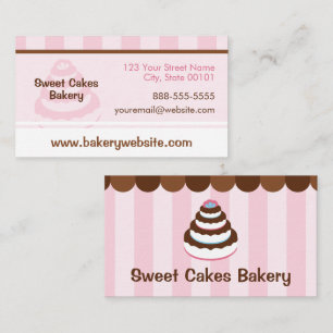 Carte De Visite Boutique de gâteaux de boulangerie sur mesure - Pi