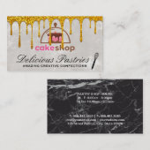 Carte De Visite Boutique de gâteaux | Whisk Gold Drik (Devant / Derrière)