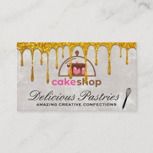 Carte De Visite Boutique de gâteaux   Whisk Gold Drik