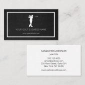Carte De Visite Boutique de golf moderne Black Professional person (Devant / Derrière)