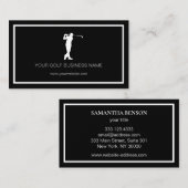 Carte De Visite Boutique de golf moderne Black Professional person (Devant / Derrière)