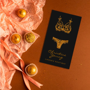 Carte De Visite Boutique de lingerie en dentelle chic pailletée do