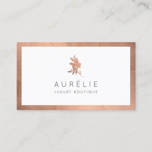 Carte De Visite Boutique de luxe Floral Rose simple (Devant)
