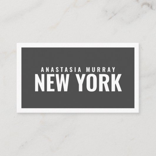 Carte De Visite Boutique de luxe Gris Gris Moderne Blanc Minimalis (Devant)