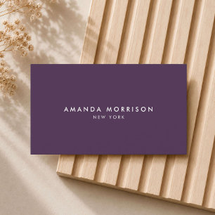 Carte De Visite Boutique de Luxe Minimaliste Aubergine Violet