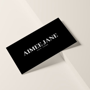 Carte De Visite Boutique de luxe minimaliste audacieuse noir/blanc