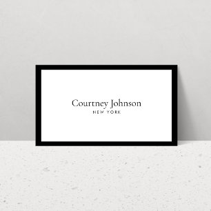 Carte De Visite Boutique de Luxe Minimaliste Élégant Noir/Blanc