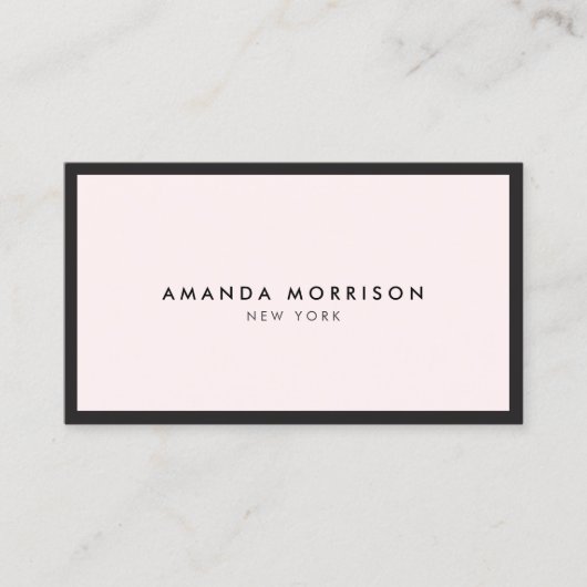 Carte De Visite Boutique de luxe minimaliste noir/rose pastel (Devant)