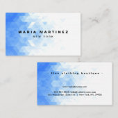 Carte De Visite Boutique de luxe personnalisée blanc/bleu (Devant / Derrière)