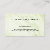 Carte De Visite Boutique de luxe personnalisée Marbre vert (Dos)