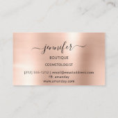 Carte De Visite Boutique de maquillage de logo professionnel Rose  (Dos)