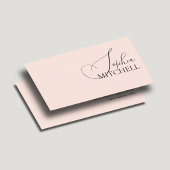 Carte De Visite Boutique de Maquillage Féminin Script Minimal Rose