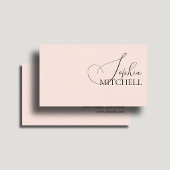 Carte De Visite Boutique de Maquillage Féminin Script Minimal Rose
