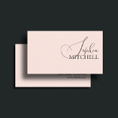 Carte De Visite Boutique de Maquillage Féminin Script Minimal Rose