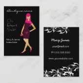 Carte De Visite boutique de mode chic rose (Devant / Derrière)