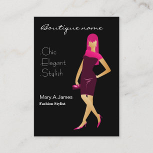 Carte De Visite boutique de mode chic rose