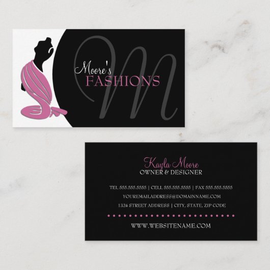 Carte De Visite Boutique de mode élégante (Devant / Derrière)