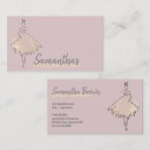 Carte De Visite Boutique de mode robe or rose (Devant / Derrière)