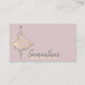 Carte De Visite Boutique de mode robe or rose (Devant)