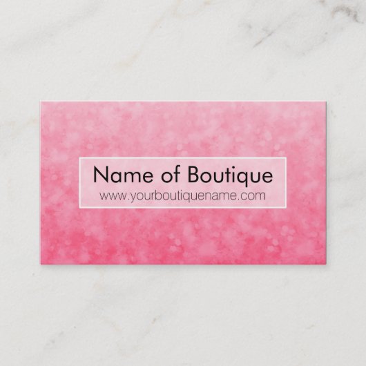 Carte De Visite Boutique de mode rose moderne Soft Chic Bokeh (Devant)