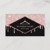 Carte De Visite Boutique de mode rose Parties scintillant or (Devant)