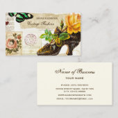 Carte De Visite Boutique de mode vintage Ephemera Rose et Chaussur (Devant / Derrière)