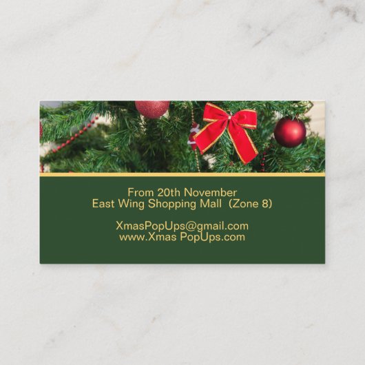 Carte De Visite Boutique de Noël (Dos)