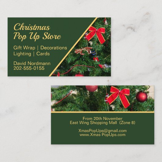 Carte De Visite Boutique de Noël (Devant / Derrière)