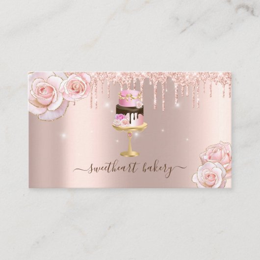 Carte De Visite Boutique de Parties scintillant Rose Blush Foil Ca (Devant)