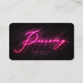 Carte De Visite Boutique de perçage moderne Neon Rose (Devant)