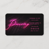 Carte De Visite Boutique de perçage moderne Neon Rose (Dos)