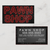 Carte De Visite boutique de prêteur sur gages : signe électrique (Devant / Derrière)