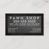 Carte De Visite boutique de prêteur sur gages : signe électrique (Dos)