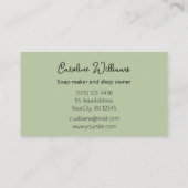 Carte De Visite Boutique de savon artisanal moderne sauge vert (Dos)
