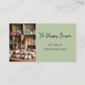 Carte De Visite Boutique de savon artisanal moderne sauge vert (Devant)